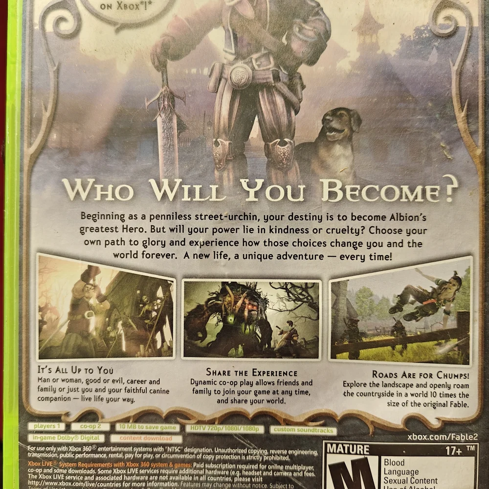 Nintendo Fable II Video Game - Green Case